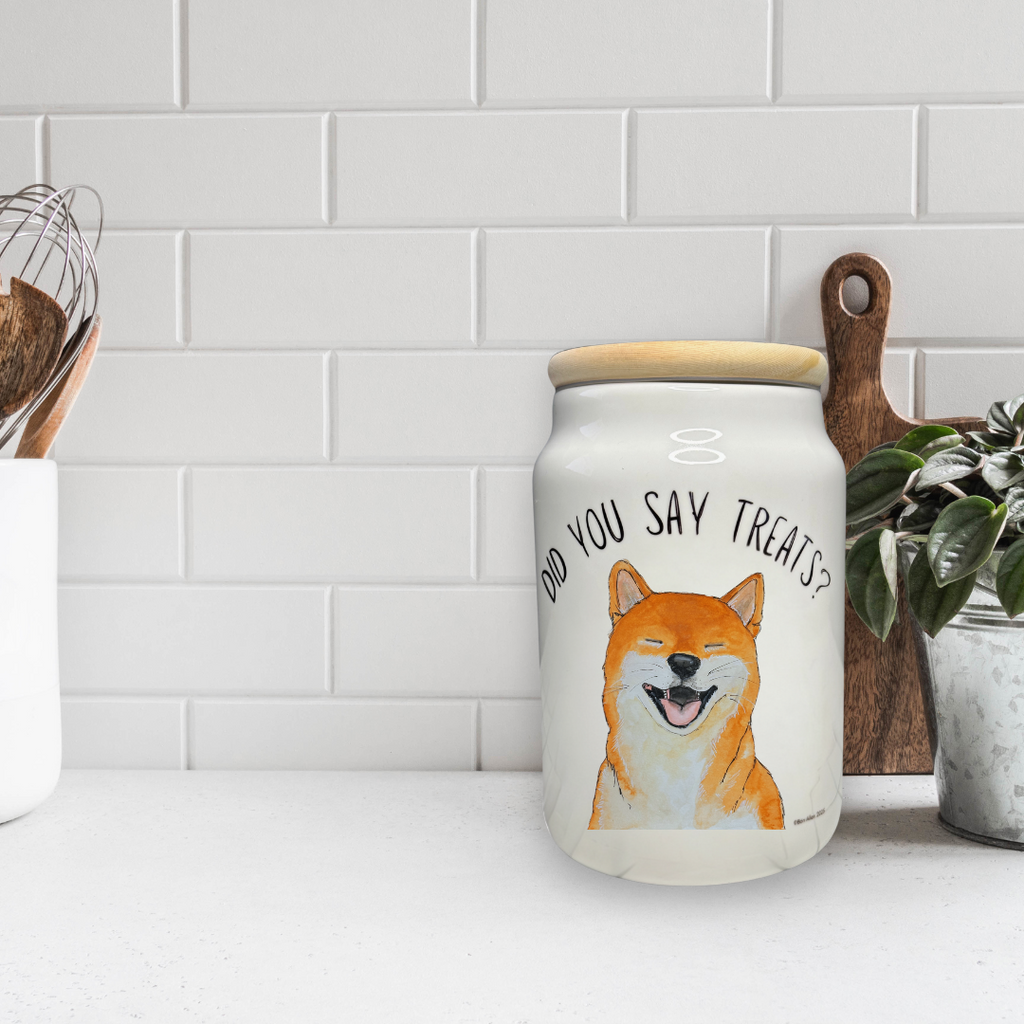 "Treats? I Prefer Tribute." – Shiba Inu Ceramic Treat Jar