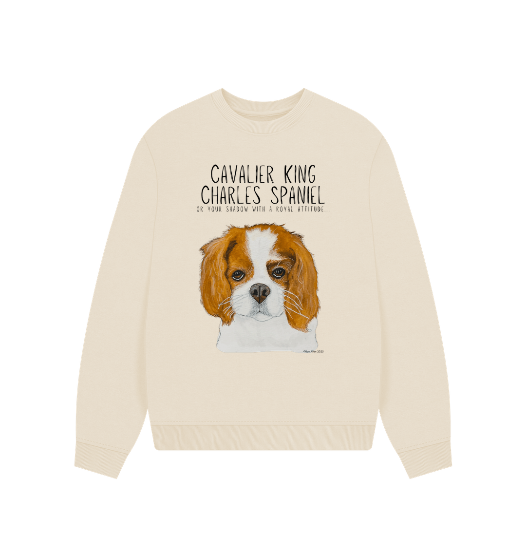 Oversized & Overruled: Eco-Luxe Sweatshirt with Cavalier Queen Energy