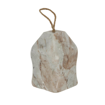 White marble doorstop with house silhouette, natural veining, polished finish for elegant home decor. by Sostter at brixbailey.com
