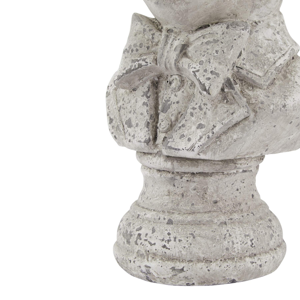 Tuxedo Hare sculpture in grey ceramic with stone-effect finish, 38cm tall, elegant garden-inspired home decor by RoomLondon at brixbailey.com