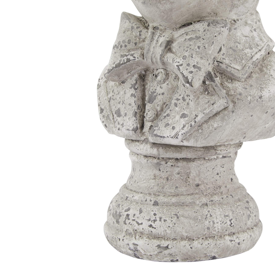 Tuxedo Hare sculpture in grey ceramic with stone-effect finish, 38cm tall, elegant garden-inspired home decor by Sostter at brixbailey.com
