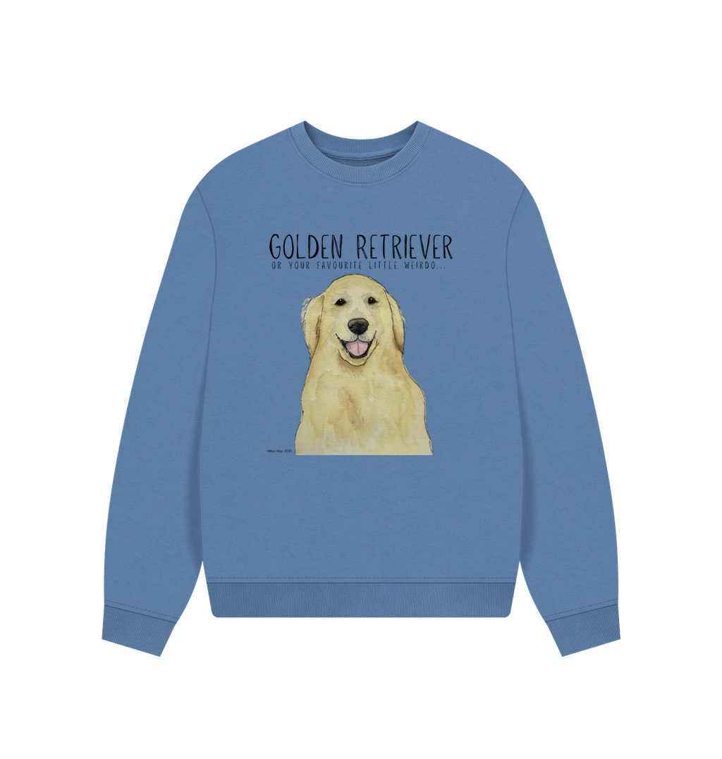 Golden Retriever Vibes: Sustainable Women's Oversized Sweatshirt