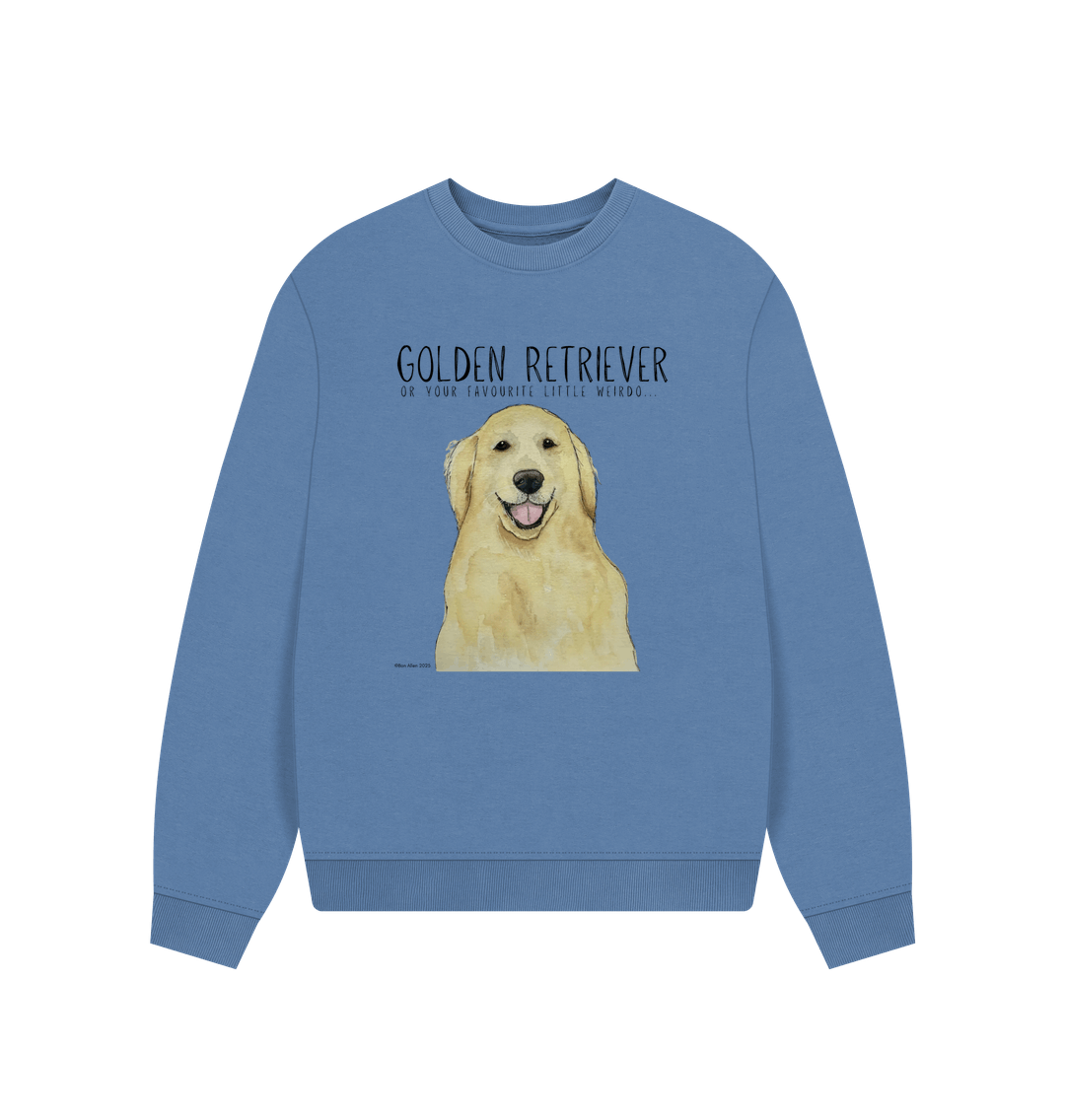 Golden Retriever Vibes: Sustainable Women's Oversized Sweatshirt