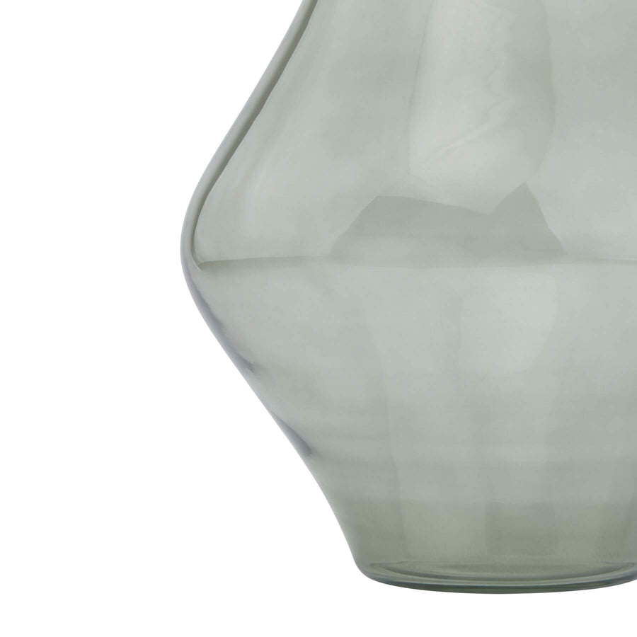 Handcrafted sage green glass vase with minimalist design, matte finish, and modern organic silhouette for home decor. by Sostter at brixbailey.com
