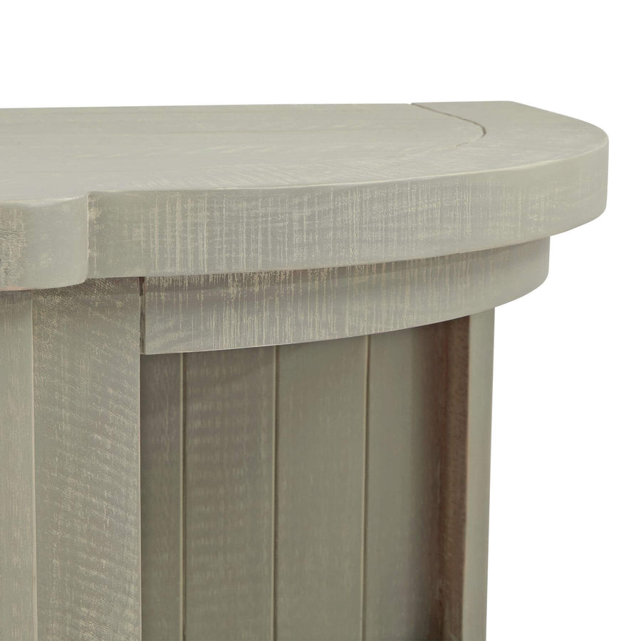 Saltaire 3-shelf dresser top in weathered grey pine, modern Scandinavian design with organic curves by Sostter at brixbailey.com