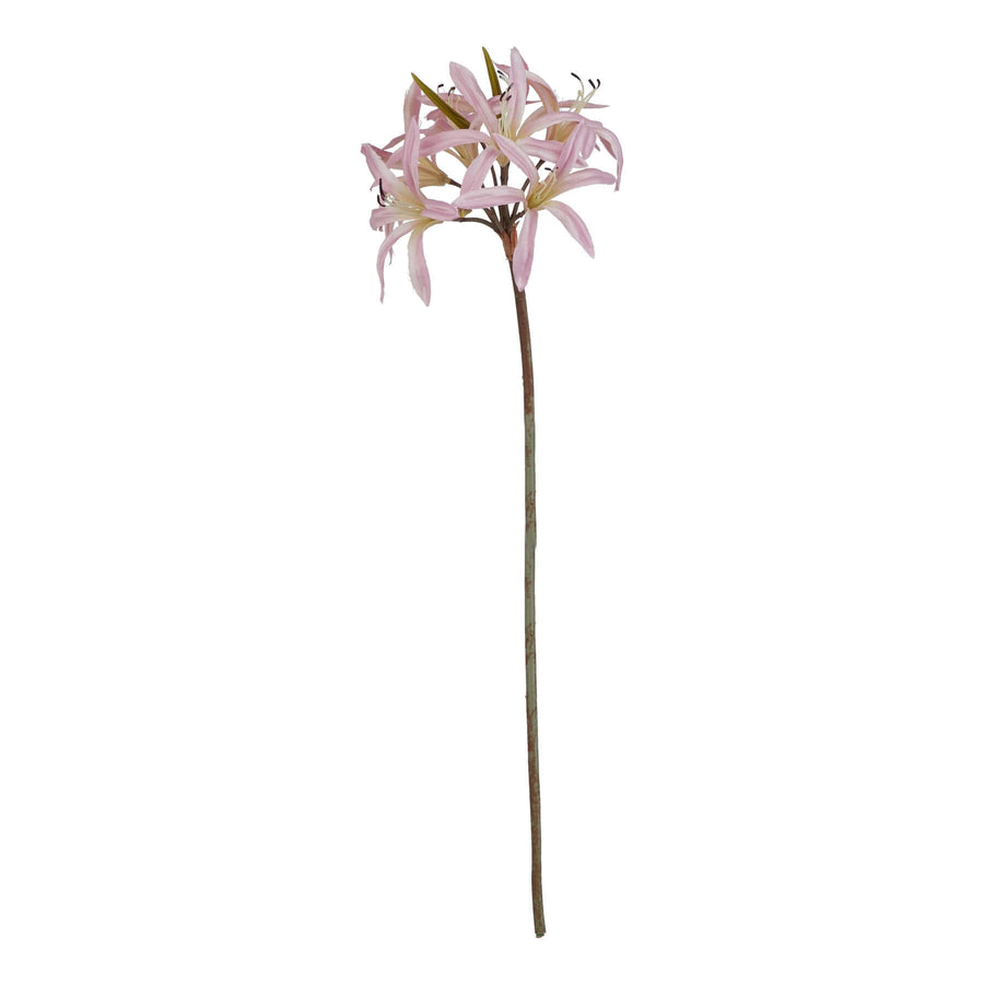 Artificial pink lily stem with realistic petals, 61cm tall, soft blush tones for home decor arrangements  by Sostter at brixbailey.com
