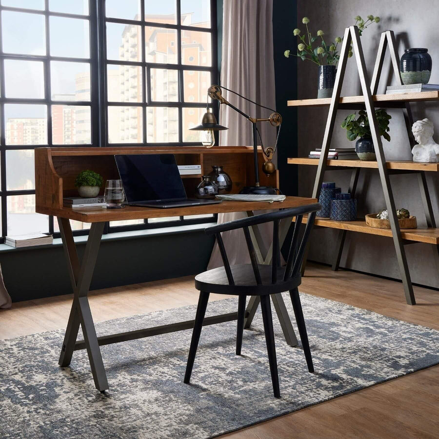 Lifelike artificial Hebe Veronica plant in stone-effect pot, perfect for desks and shelves. by Sostter at brixbailey.com