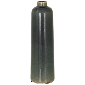 Handcrafted grey ceramic vase with distressed glaze, 50cm tall, modern home decor accent. by Sostter at brixbailey.com