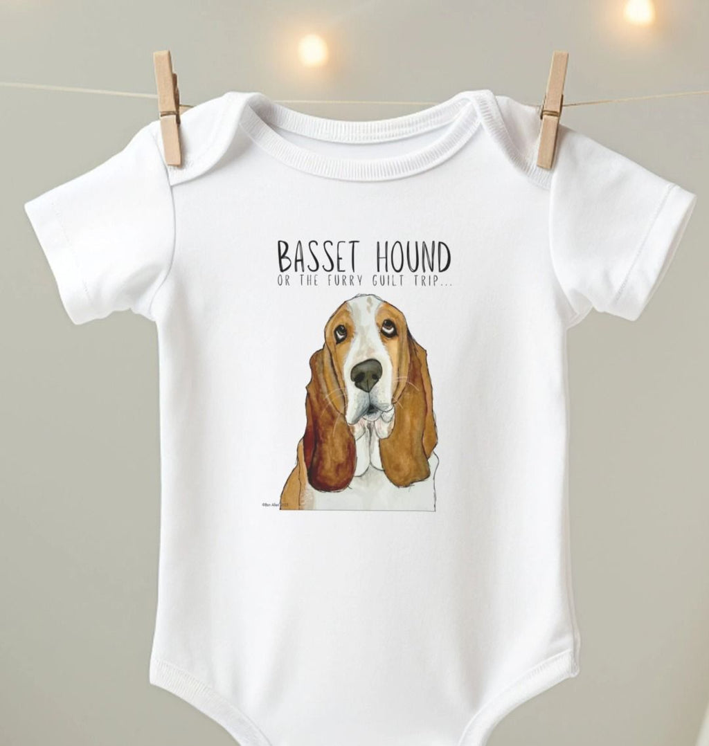 Basset Hound Baby Bodysuit: For the Littlest Guilt Trip Enthusiast!