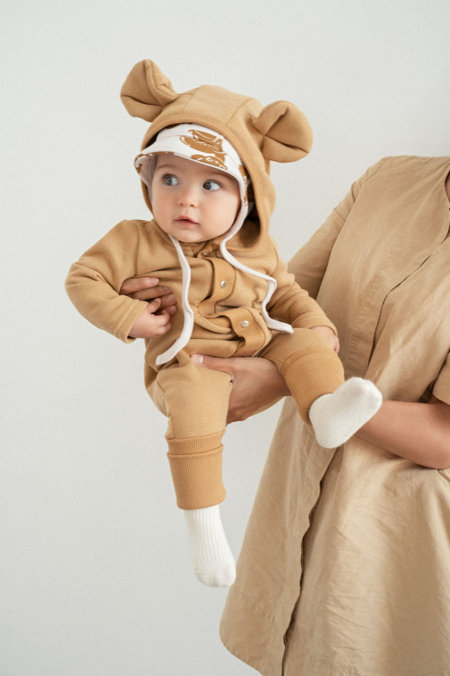 Cozy Cotton Jumpsuit for Kids with Cute Bear Hood – Stretchy & Soft by Zezuzulla at www.brixbailey.com