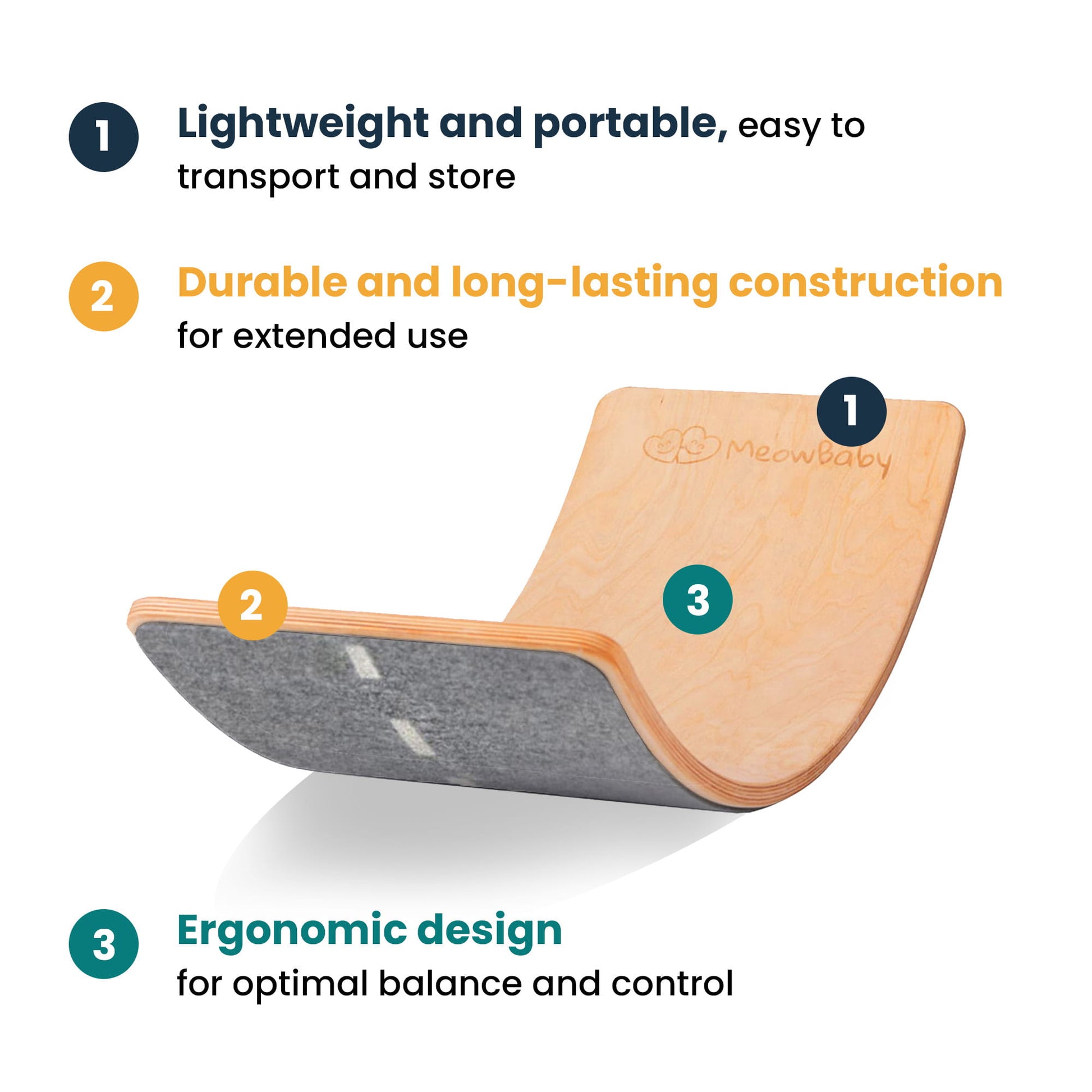 Versatile Kids Balance Board – Montessori Inspired & Safe by MeowBaby at www.brixbailey.com