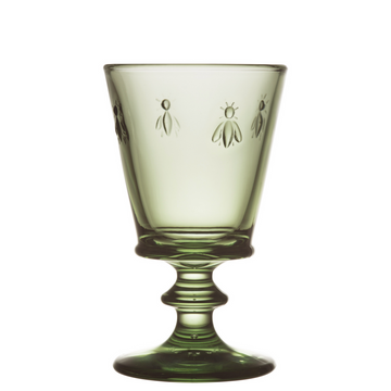 Embossed Bee Wine Glasses – Elegant French Country Charm by La Rochère at www.brixbailey.com