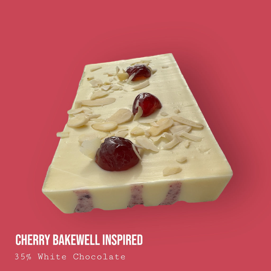 Cherry Bakewell Inspired White Chocolate Dessert Bar 245g