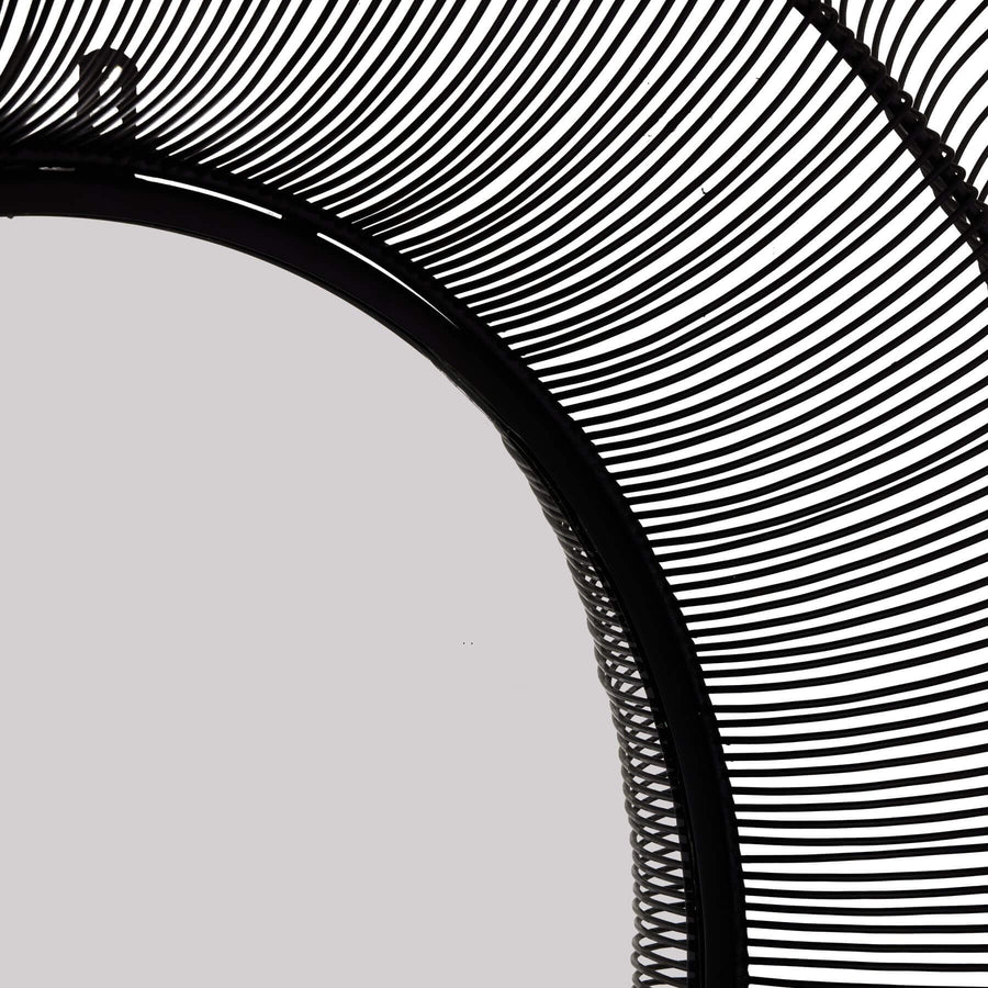 Chico black large wire mirror with geometric grid design, matte black metal frame, 120cm statement wall decor by Sostter at brixbailey.com