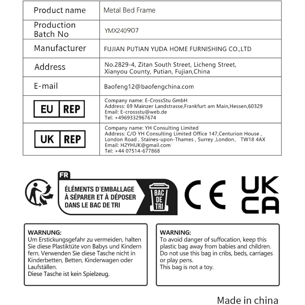 Single Bed Frame with Wooden Storage Headboard Shelf, Metal Frame, Black and Brown Oak