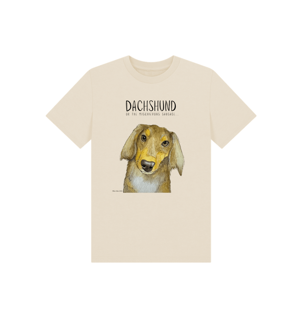 Mischievous Long Haired Hot Dog Kids' T-Shirt – Small Pup, Big Attitude!