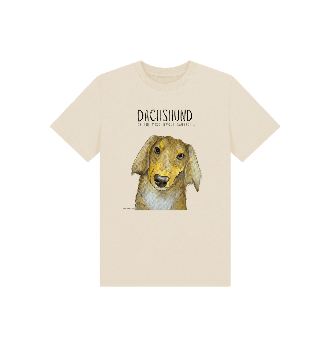 Mischievous Long Haired Hot Dog Kids' T-Shirt – Small Pup, Big Attitude!