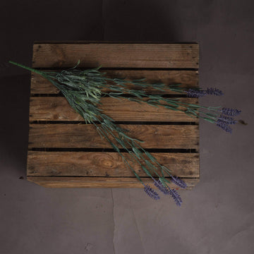 Artificial lavender spray with hyper-realistic purple blooms, bendable stems, and natural textures for home decor  by Sostter at brixbailey.com