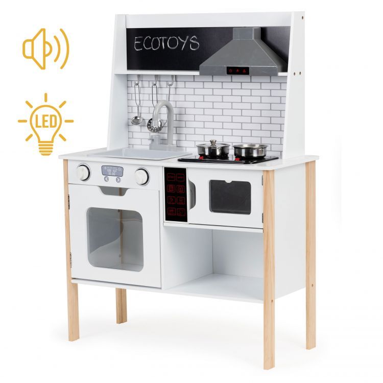 Unleash Creativity with the Ecotoys Wooden Play Kitchen - Interactive & Realistic Cooking Playset for Kids by ECOTOYS at www.brixbailey.com