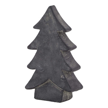 Luxurious grey ceramic Christmas tree with shimmering finish, 24cm tall, perfect for modern holiday décor displays 