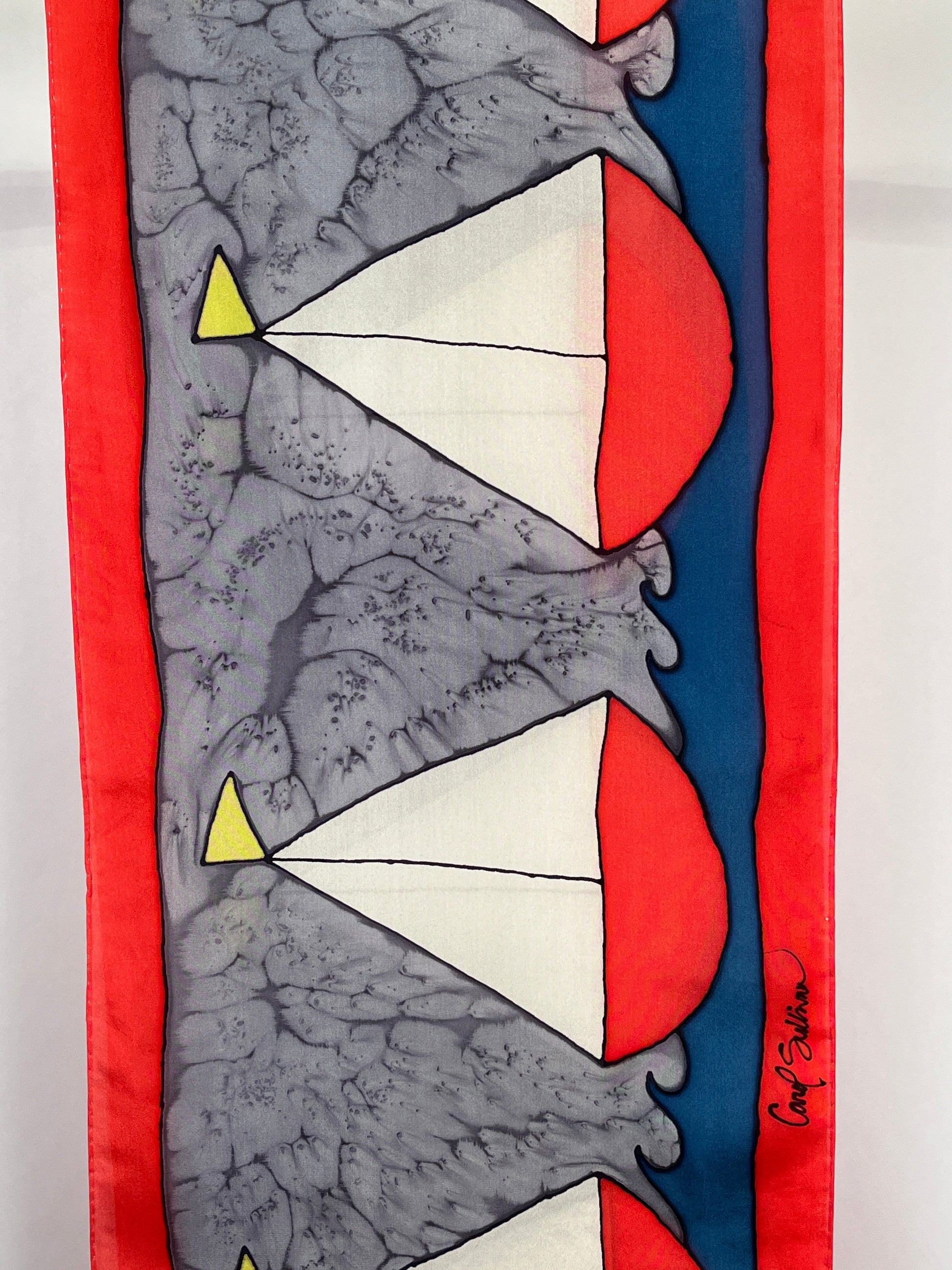 “Ahoy Sailor!” - Hand-dyed Silk Scarf - $140