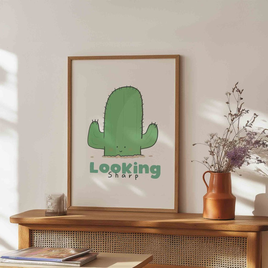 Looking Sharp A Cute Cactus Art Print