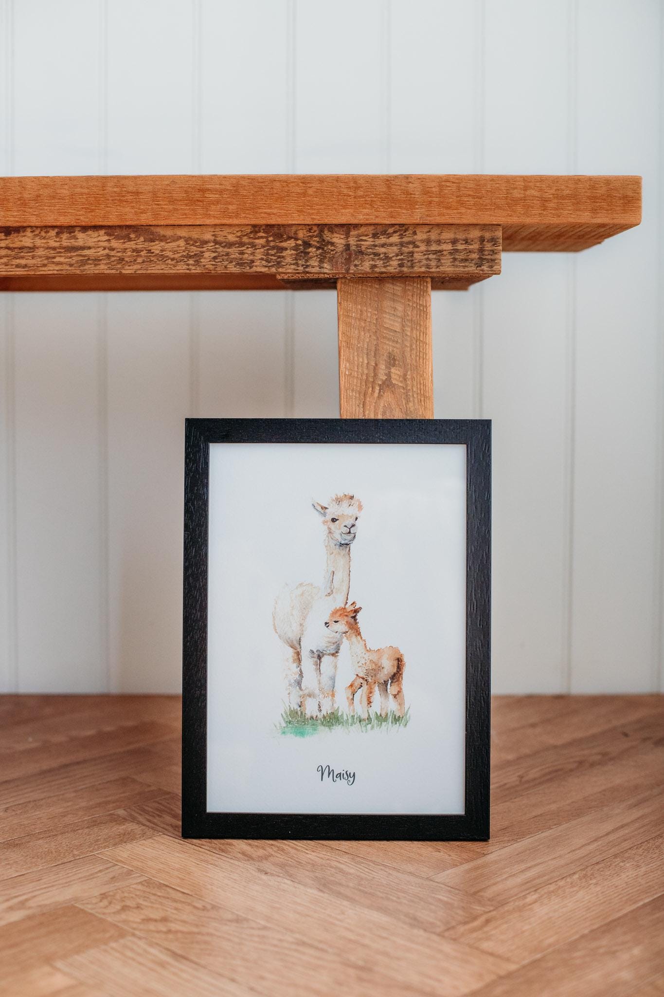 Personalised Alpaca Watercolour Art Print – Perfect for Nursery or Kids Room Decor