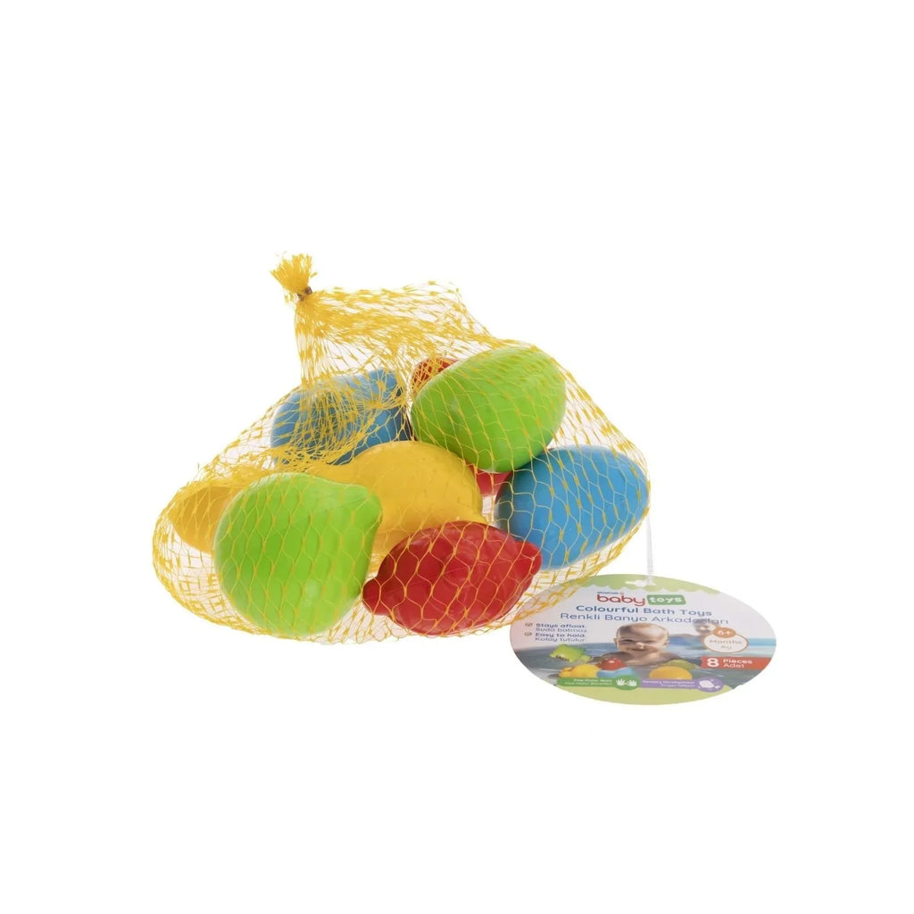 Bath Seat with 8 Colourful Bath Toys for Baby 6+ Months