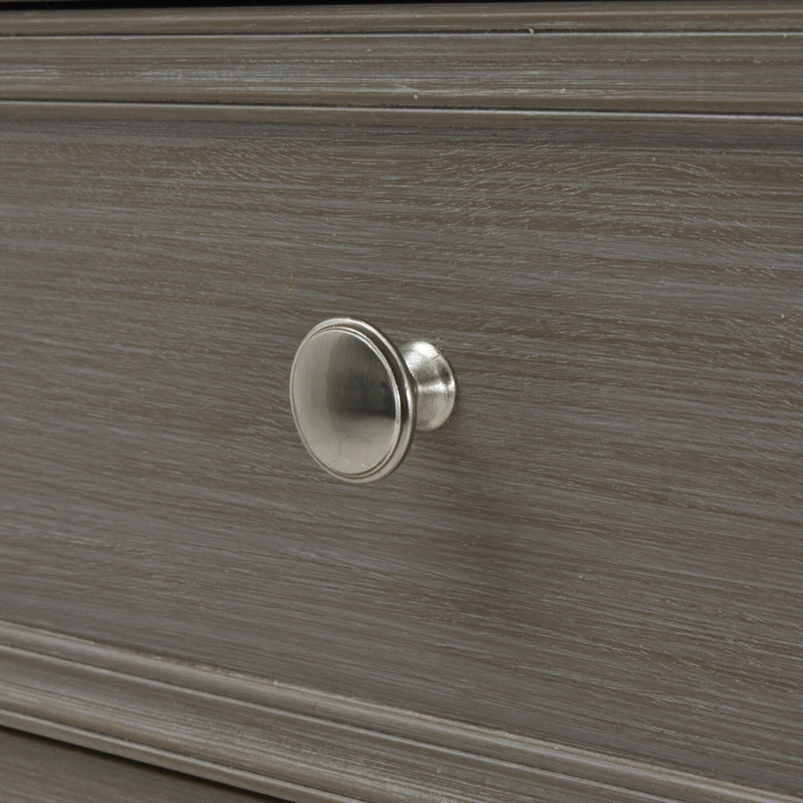 Serene Collection grey solid wood dresser with minimalist design and two-over-two drawers for bedroom storage by Sostter at brixbailey.com