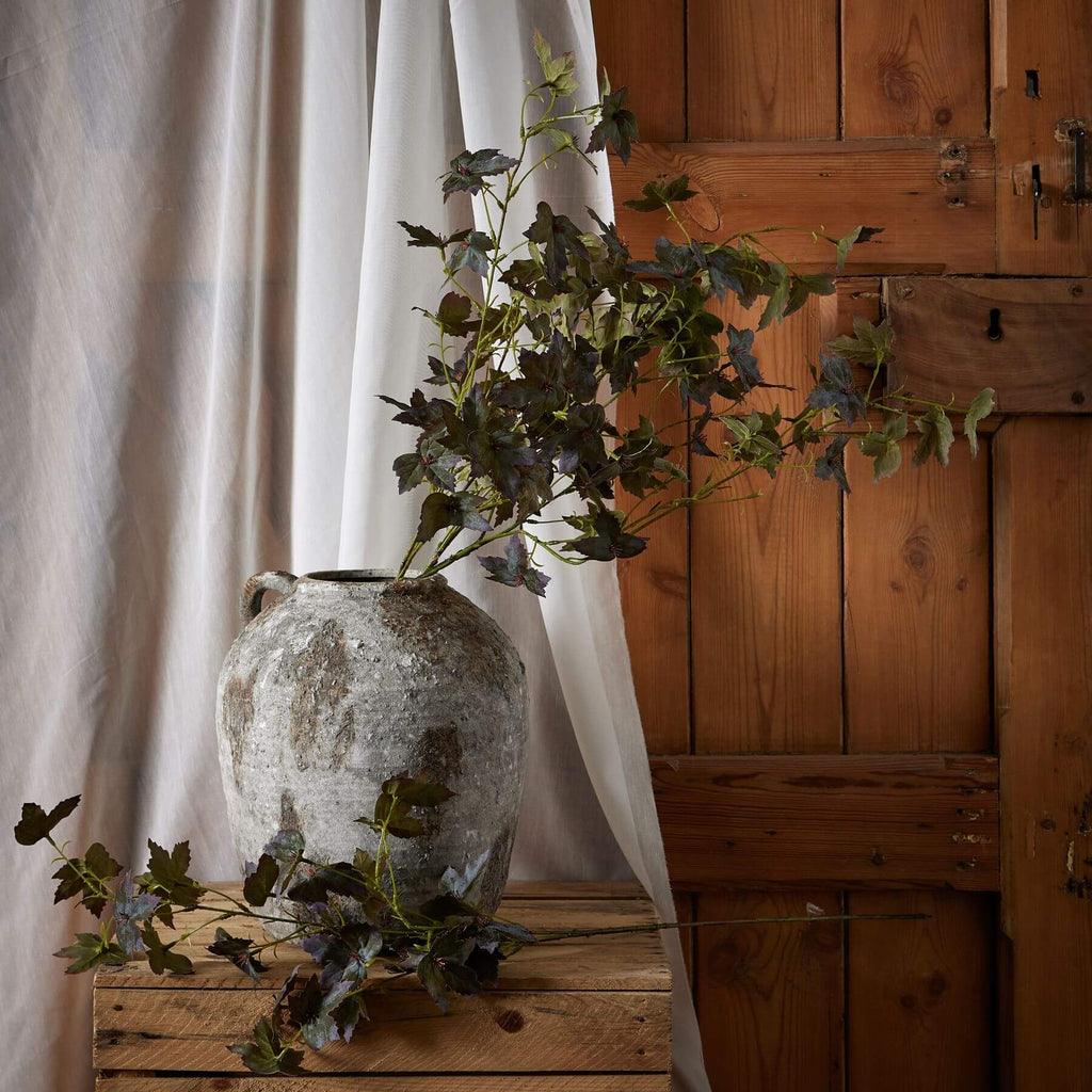 Lifelike autumn stem with amber and burgundy foliage, 38-inch faux foliage for seasonal decor by Sostter at brixbailey.com