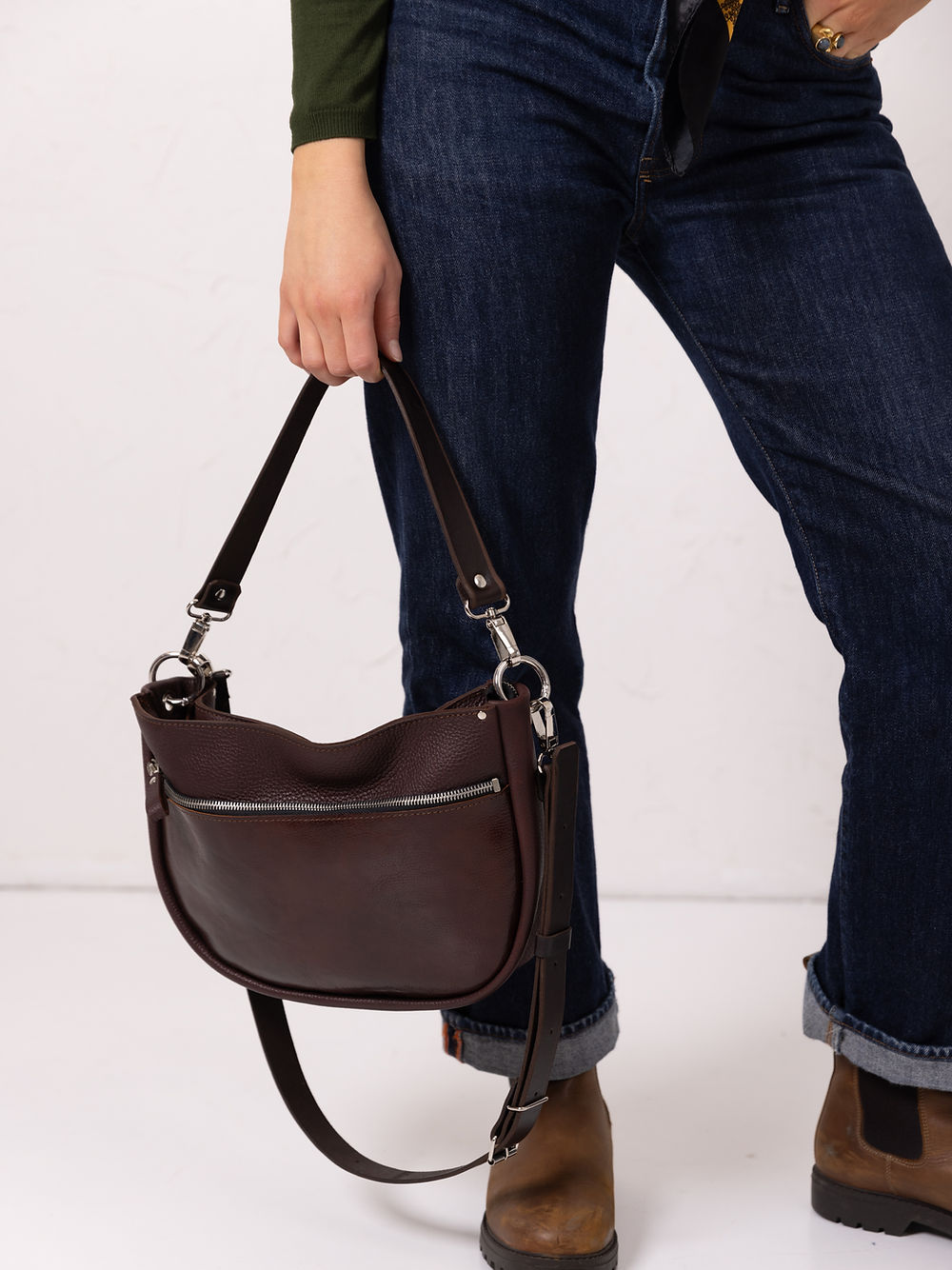 Elevate Your Style with the STELLA Black Leather & Suede Handbag - Premium Craftsmanship & Versatile Design by TOKS VISOKS at www.brixbailey.com