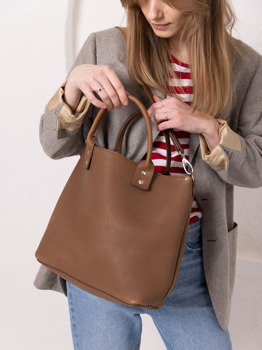 MIGLE Leather Tote Bag – Casual, Crafted & Spacious by TOKS VISOKS at www.brixbailey.com