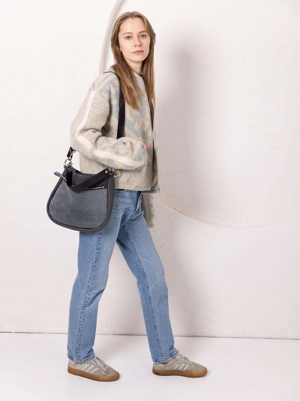 Stella Black Leather & Suede Handbag – Versatile & Handmade by TOKS VISOKS at www.brixbailey.com