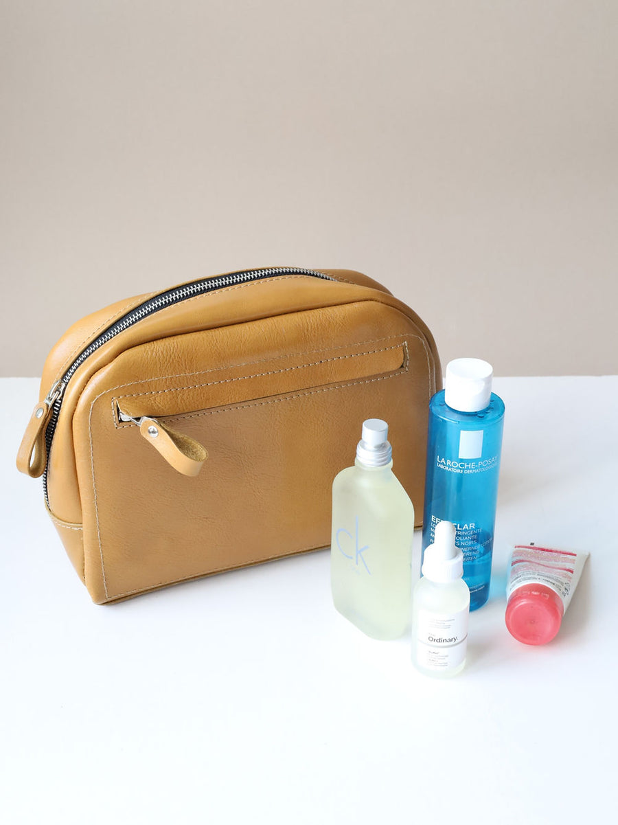 Douglas Handmade Leather Toiletry Bag – Spacious & Stylish Travel Essential by TOKS VISOKS at www.brixbailey.com