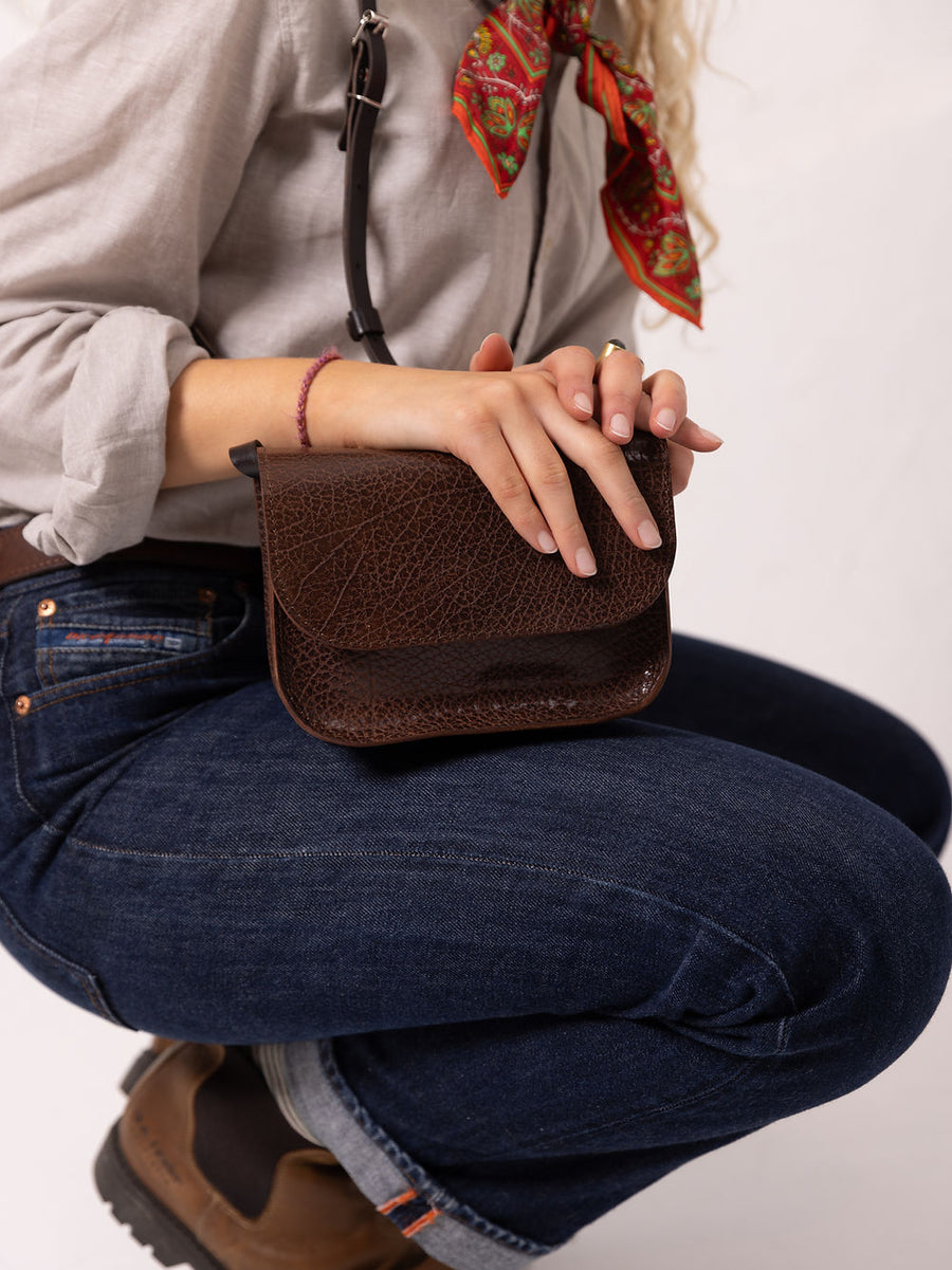 Ruby Hand-Made Leather Purse – Compact & Artisanal Elegance by TOKS VISOKS at www.brixbailey.com