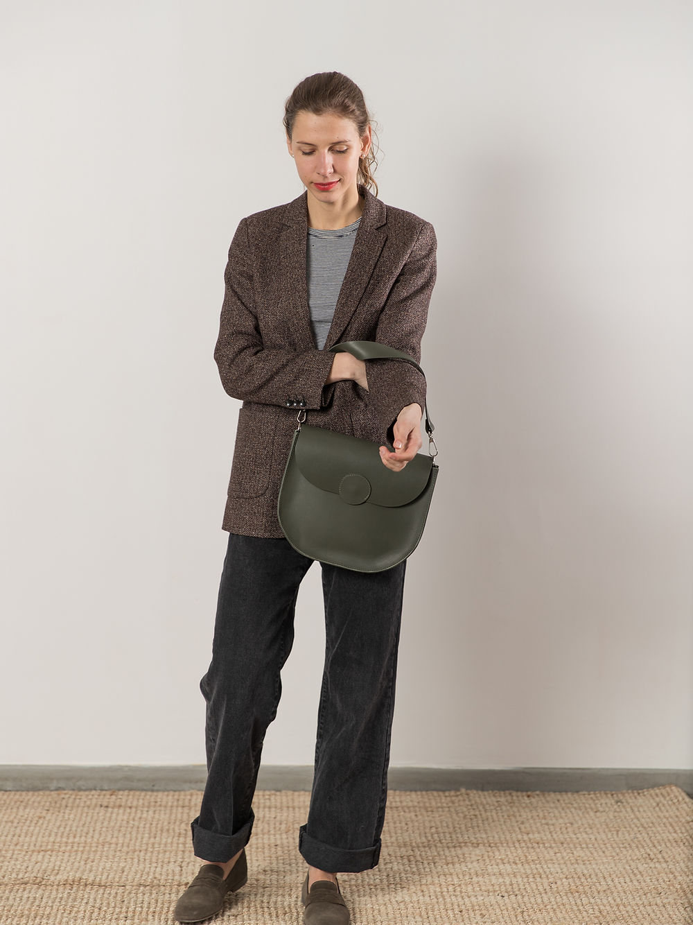 Faded Green Fiona Bag – Handmade with Hidden Features by TOKS VISOKS at www.brixbailey.com