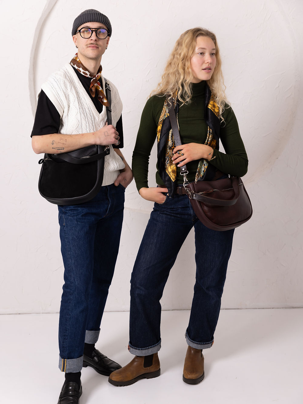 Elevate Your Style with the STELLA Black Leather & Suede Handbag by TOKS VISOKS at www.brixbailey.com
