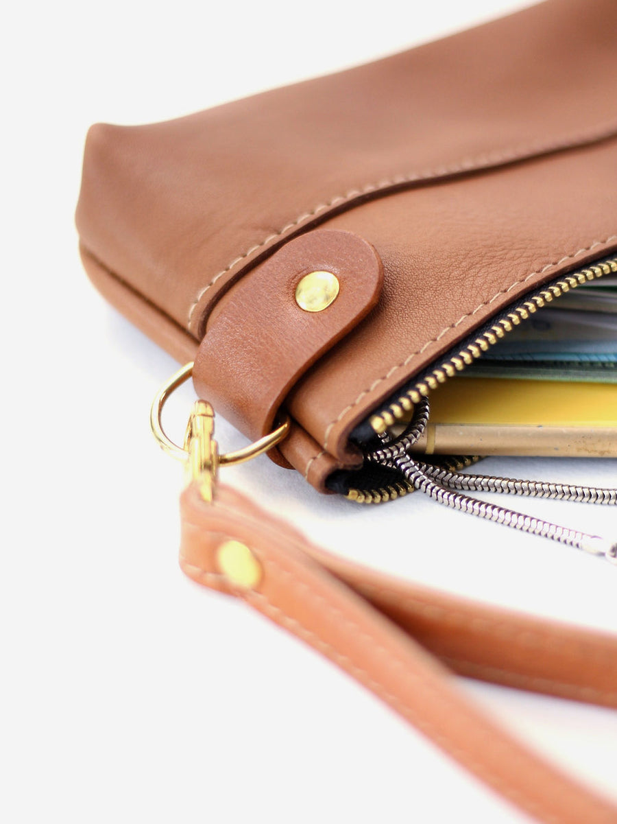 POUCH Wallet - Camel Brown Leather