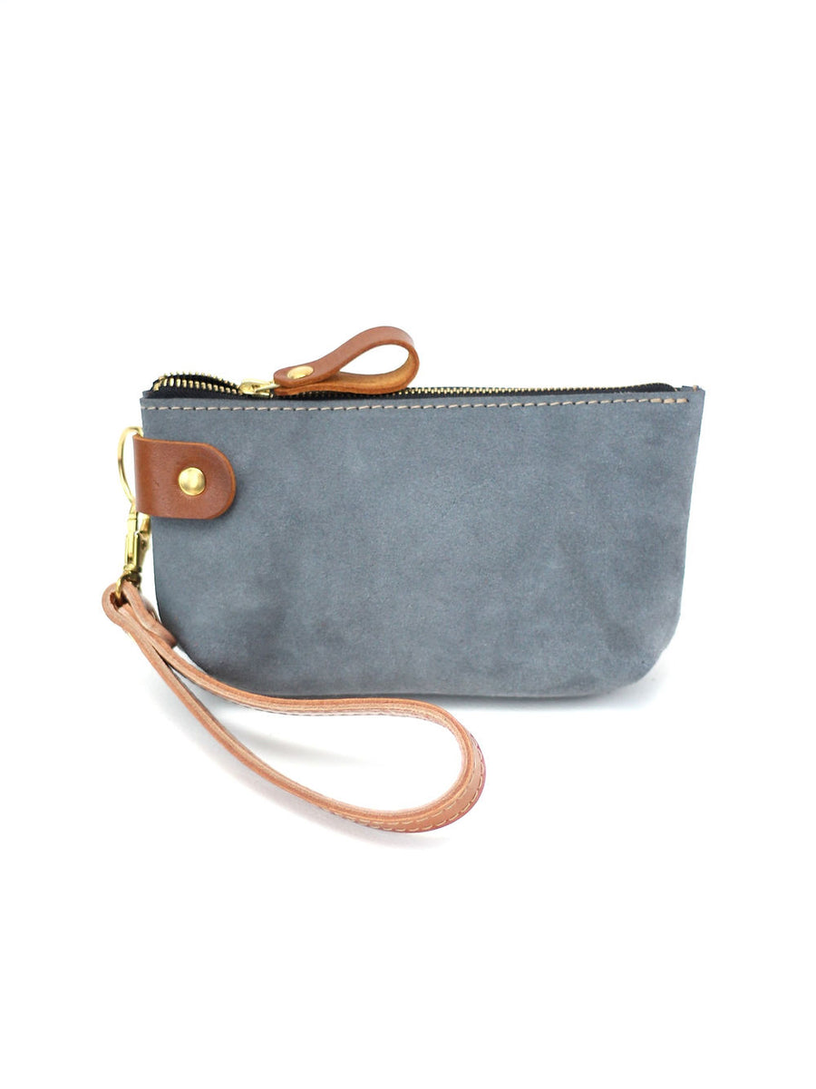 POUCH Wallet - Grey Suede