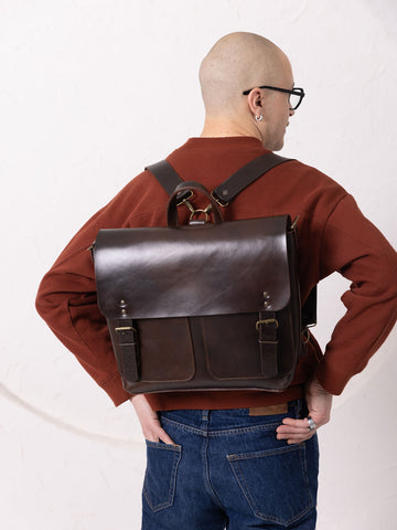 Benjamin Handmade Leather Backpack – Versatile & Durable by TOKS VISOKS at www.brixbailey.com