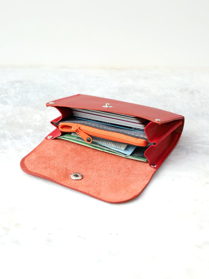 Red Leather FRIDAY Wallet – Spacious, Secure & Handmade by TOKS VISOKS at www.brixbailey.com