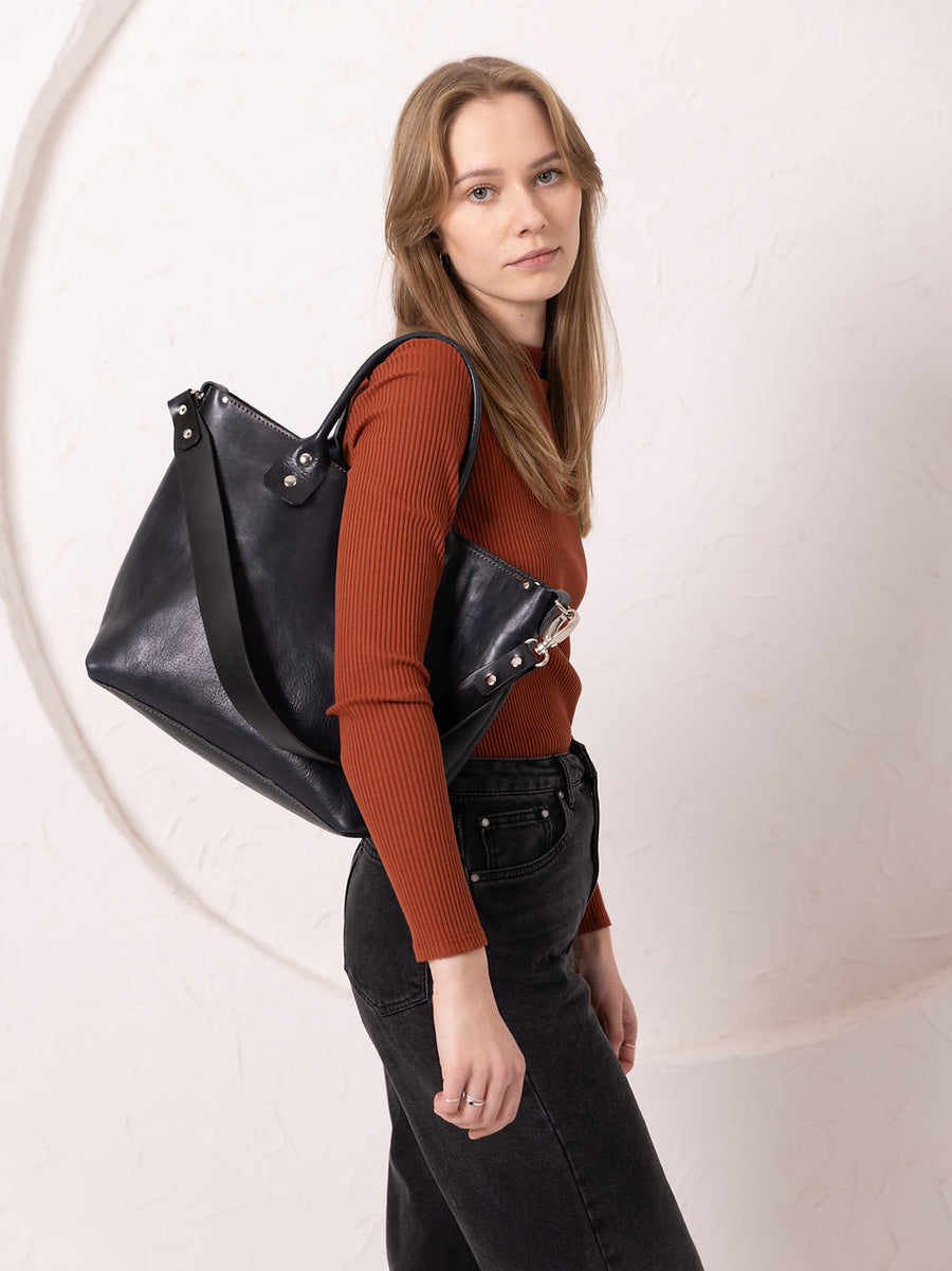 MIGLE Leather Tote Bag – Casual, Handmade with Secret Pocket by TOKS VISOKS at www.brixbailey.com