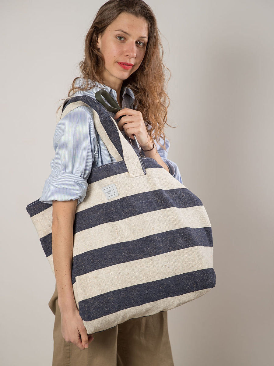 Sustainable Oversized Beach Tote Bag – Handmade & Eco-Friendly by TOKS VISOKS at www.brixbailey.com