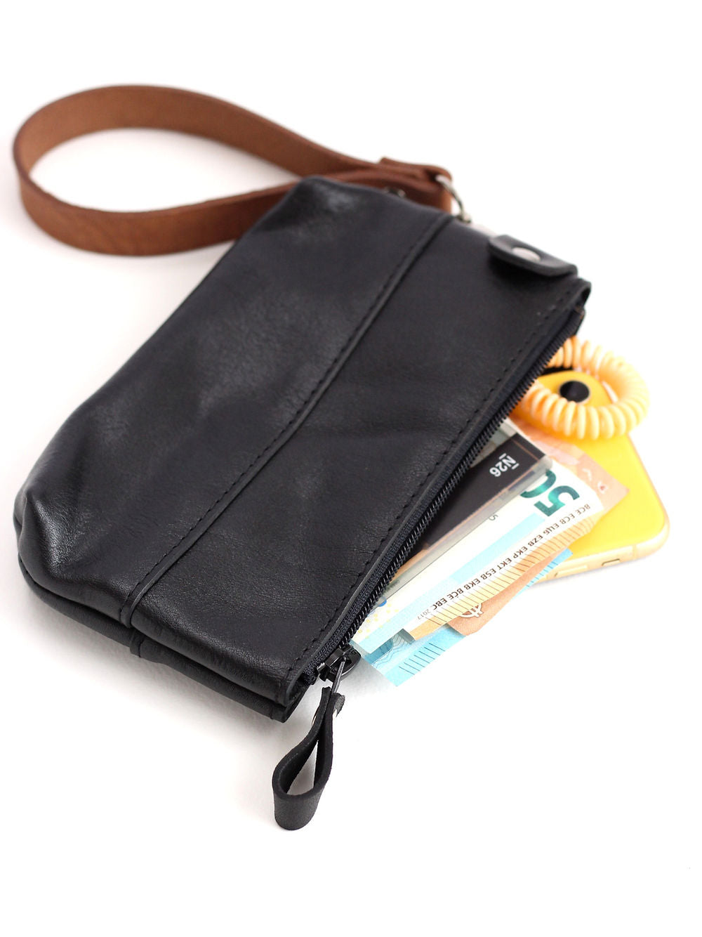Versatile Handmade Leather Pouch with Wrist Strap – 12x18cm by TOKS VISOKS at www.brixbailey.com
