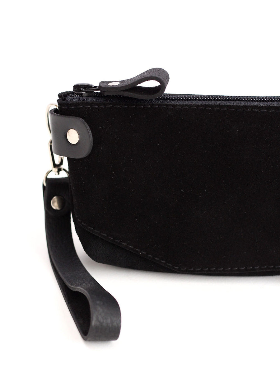 POUCH Wallet - Black Suede