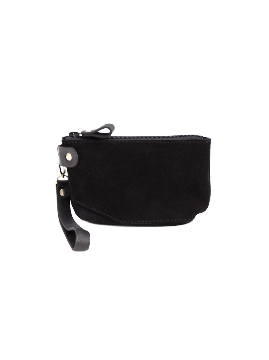 POUCH Wallet - Black Suede