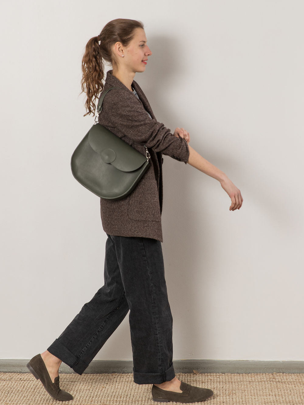 FIONA Faded Green Handmade Bag – Elegant with Secret Pocket by TOKS VISOKS at www.brixbailey.com