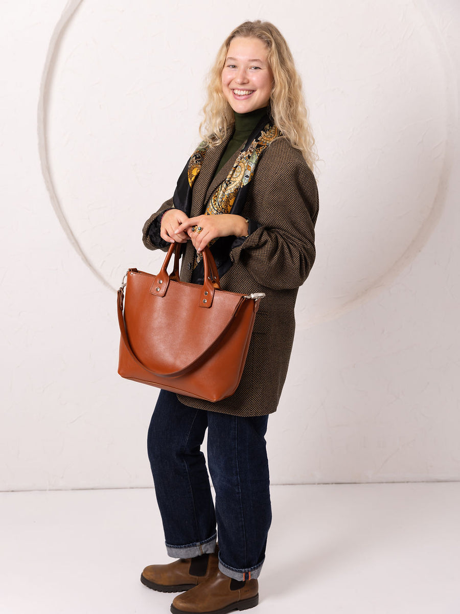 MIGLE Leather Tote Bag – Timeless Style & Handmade Elegance by TOKS VISOKS at www.brixbailey.com