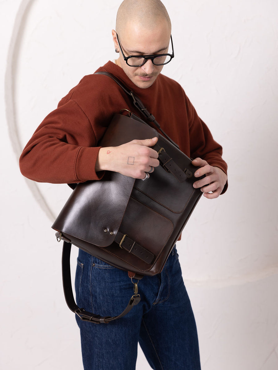 Hand-Made Leather BENJAMIN Backpack: Stylish & Versatile by TOKS VISOKS at www.brixbailey.com