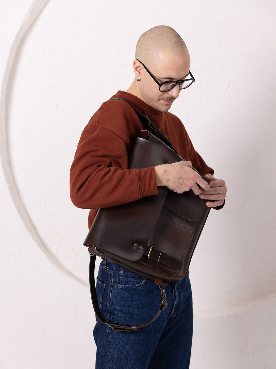 Hand-Made Leather Backpack BENJAMIN – Stylish & Versatile by TOKS VISOKS at www.brixbailey.com